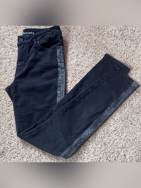 Articles Of Society Black skinny Jeans with grey Side Panel